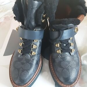 Coach Black and Gold Winter Boots
